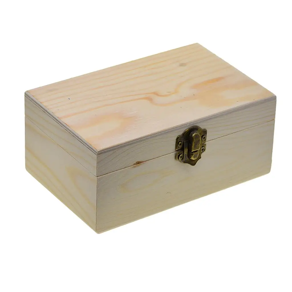 Wooden box, Plain wood case, Large Storage box Organizer Jewelry kids Craft case