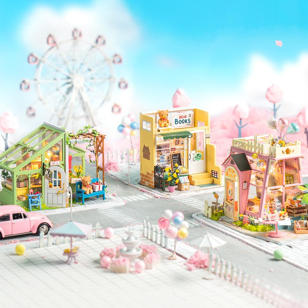 DIY Handcraft Dollhouse with Realistic Furniture Kit LED Light Wood Modern House 3D Puzzles Self Assembly Doll House Toys
