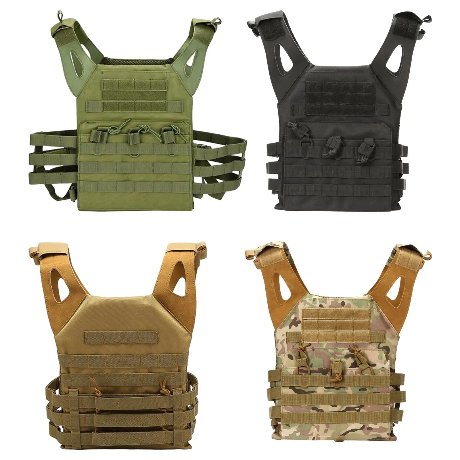 Plate Carrier Vest Protective Adjustable, Polyester Lightweight Breathable 600D Magazine Vest for Hunting CS Games Outdoor