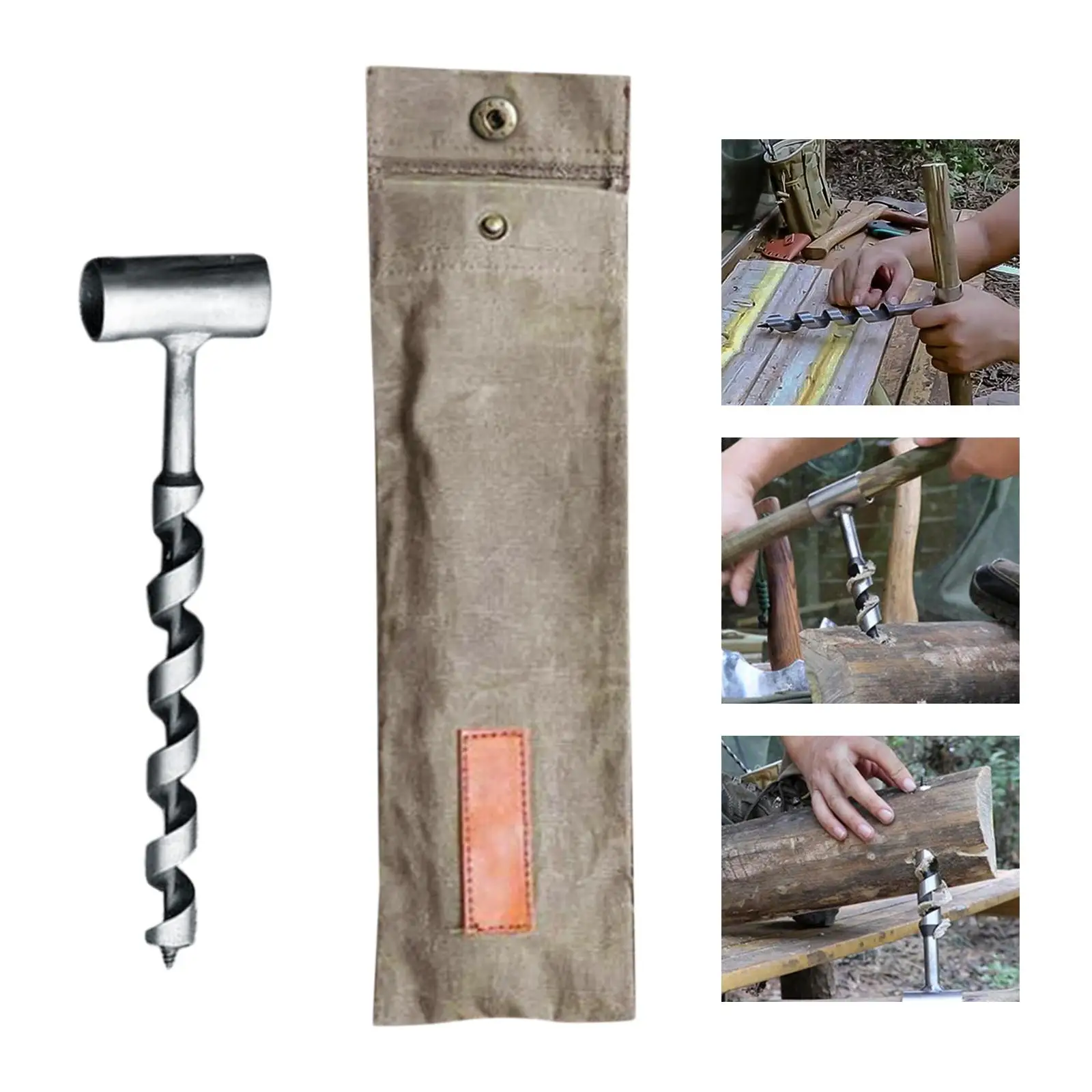 Hand Auger Wrench Survival Puncher Multitool Outdoor Wood Auger Bushcraft