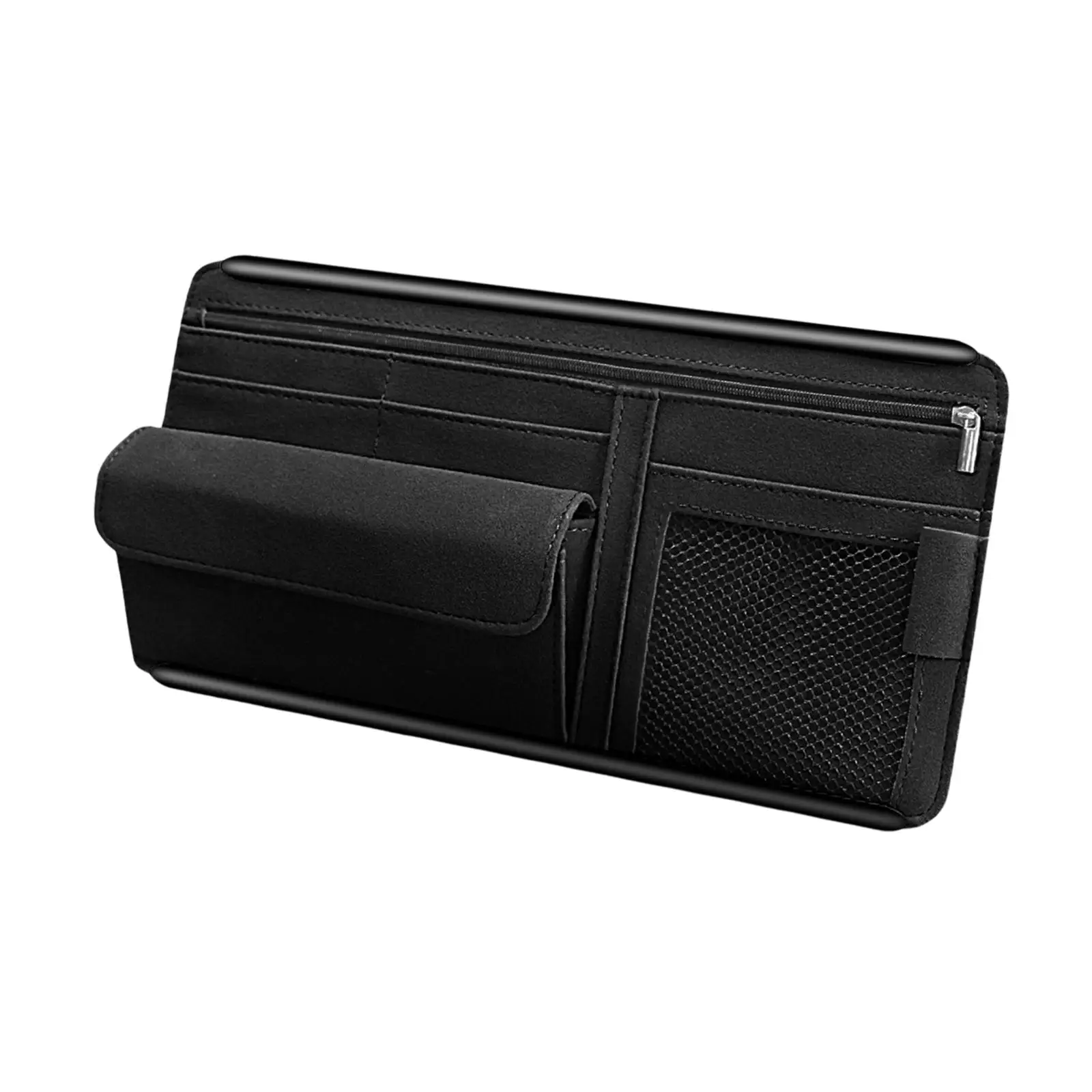Universal Car Sun Visor Organizer Interior Accessories with Multi Pocket Zippers Storage Pouch for Cards Pens SUV Truck