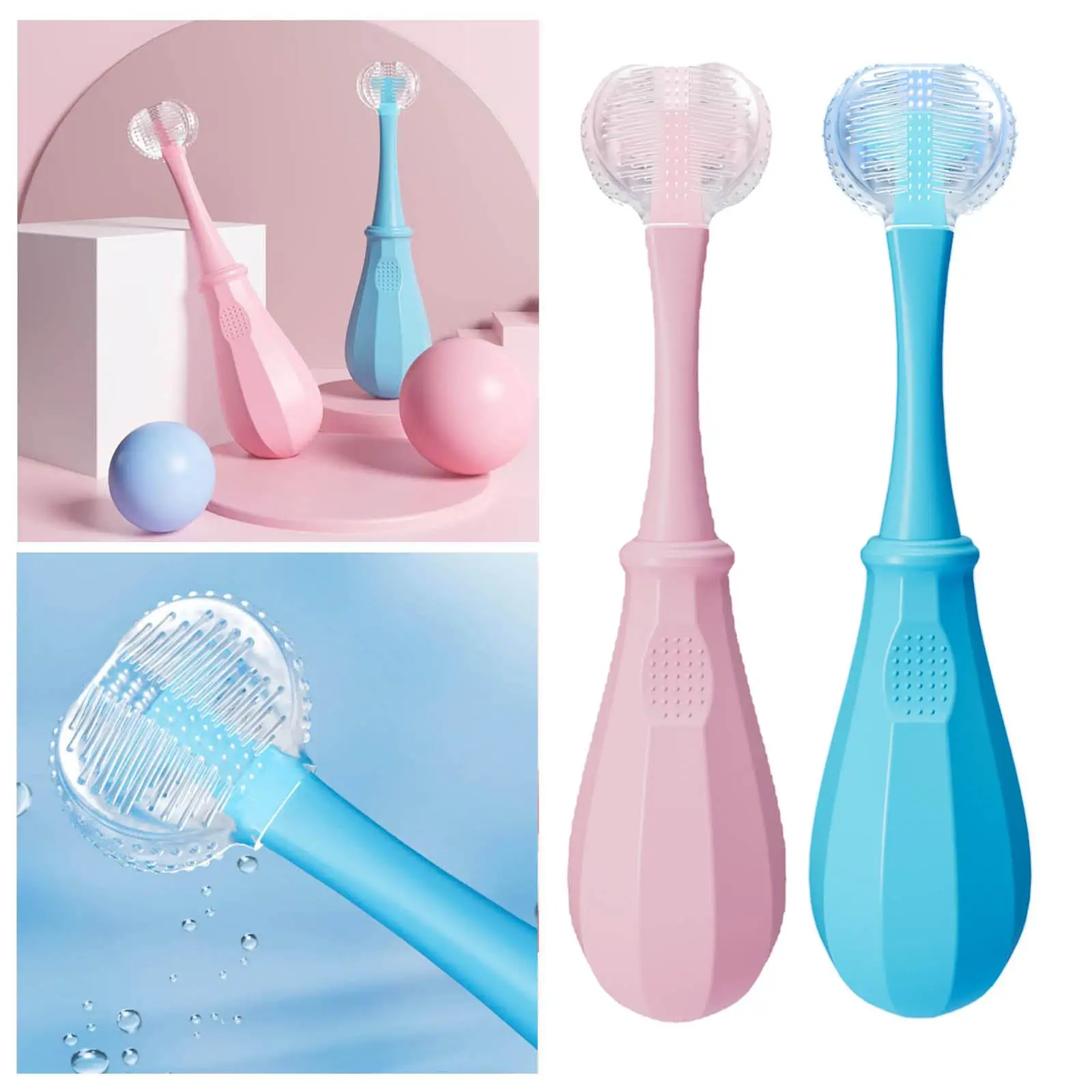 Kids Toothbrushes 6 Sided Oral Care 360 Cleansing Soft and Gentle
