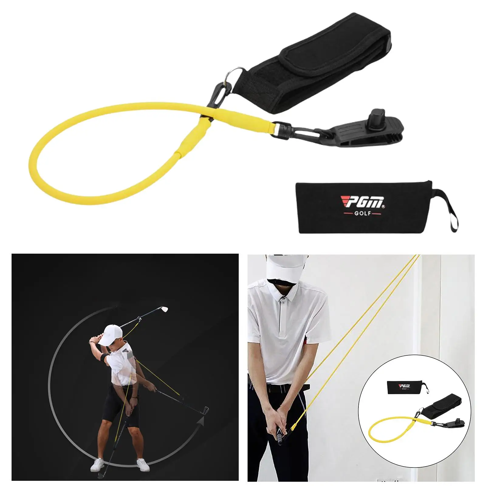 Golf Swing Trainer Arm Waist Band Elastic Resistance Rope Belt Posture Guide Training Correcting for Golfers