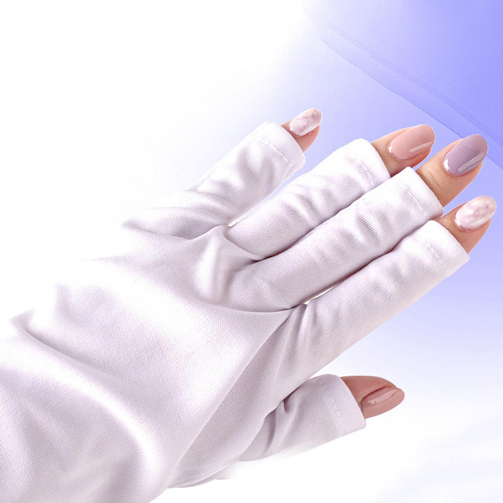 UV Shield Glove Skin-Friendly Art Equipment One Size Fingerless Anti UV Glove for Nail Art Gel Sunscreen Gel Manicures Women
