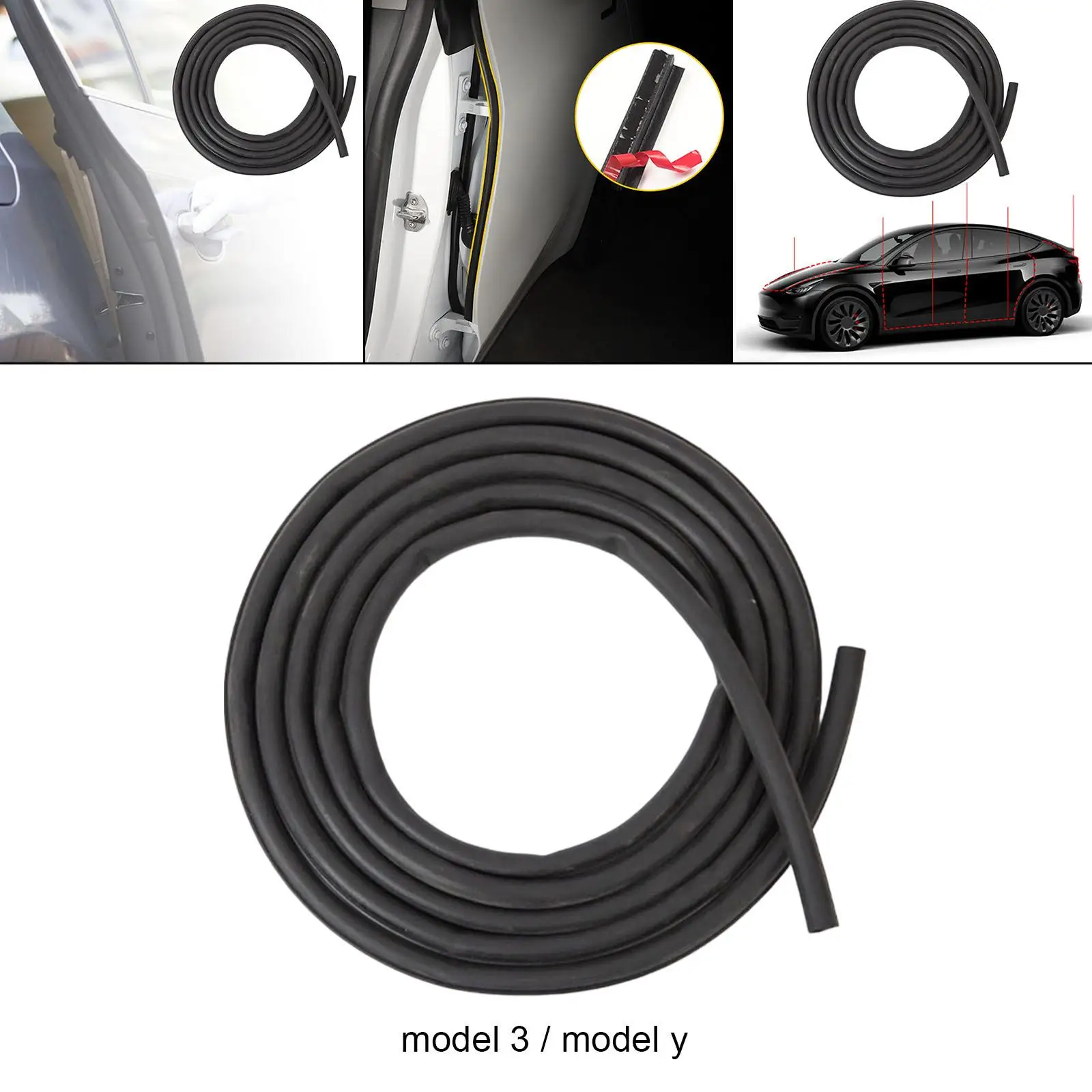 Seal   to Install for Front/Rear Door Rainproof Fits for Model 3/Y