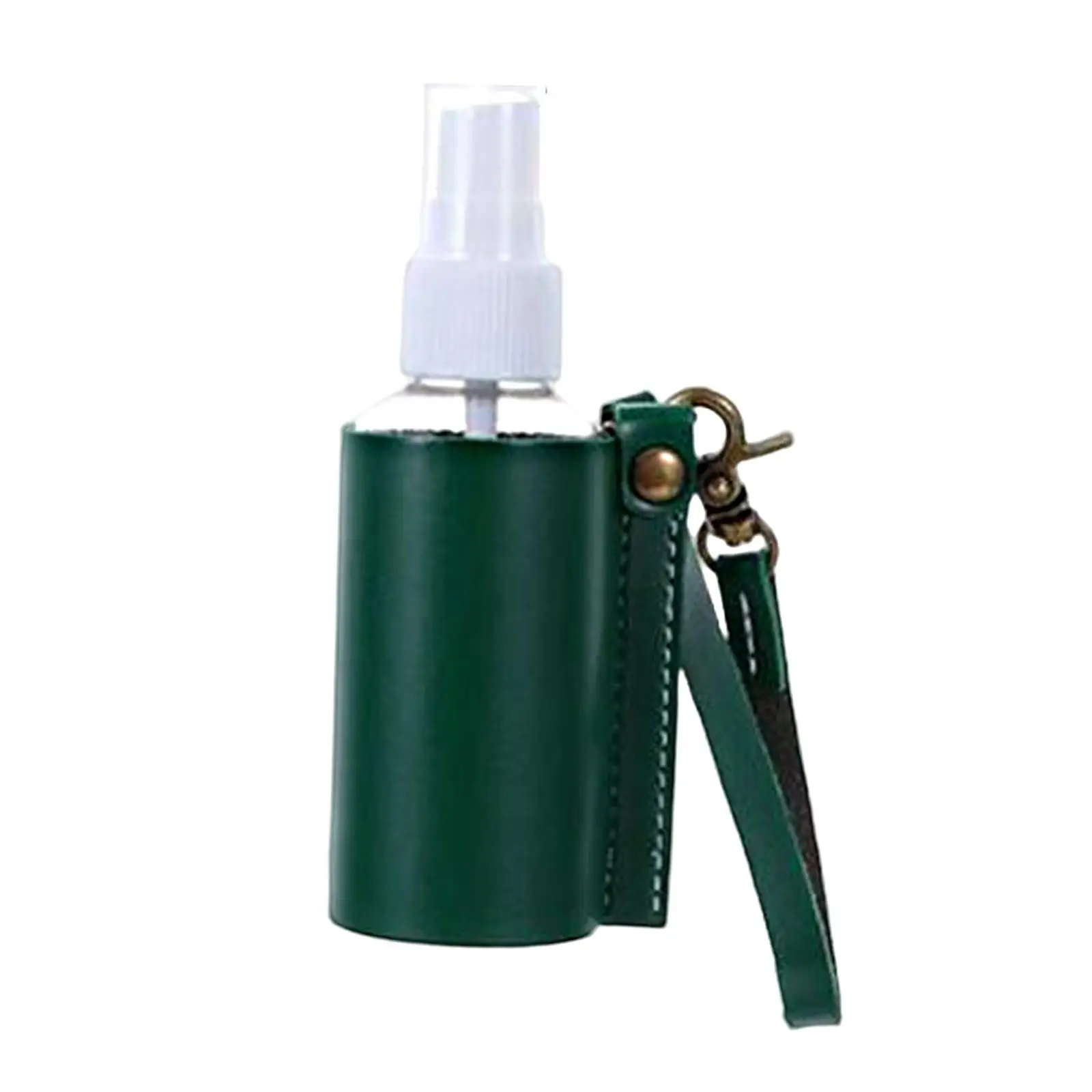 Small Empty Bottle with PU Leather Sleeve Keychain Refillable for Toiletry