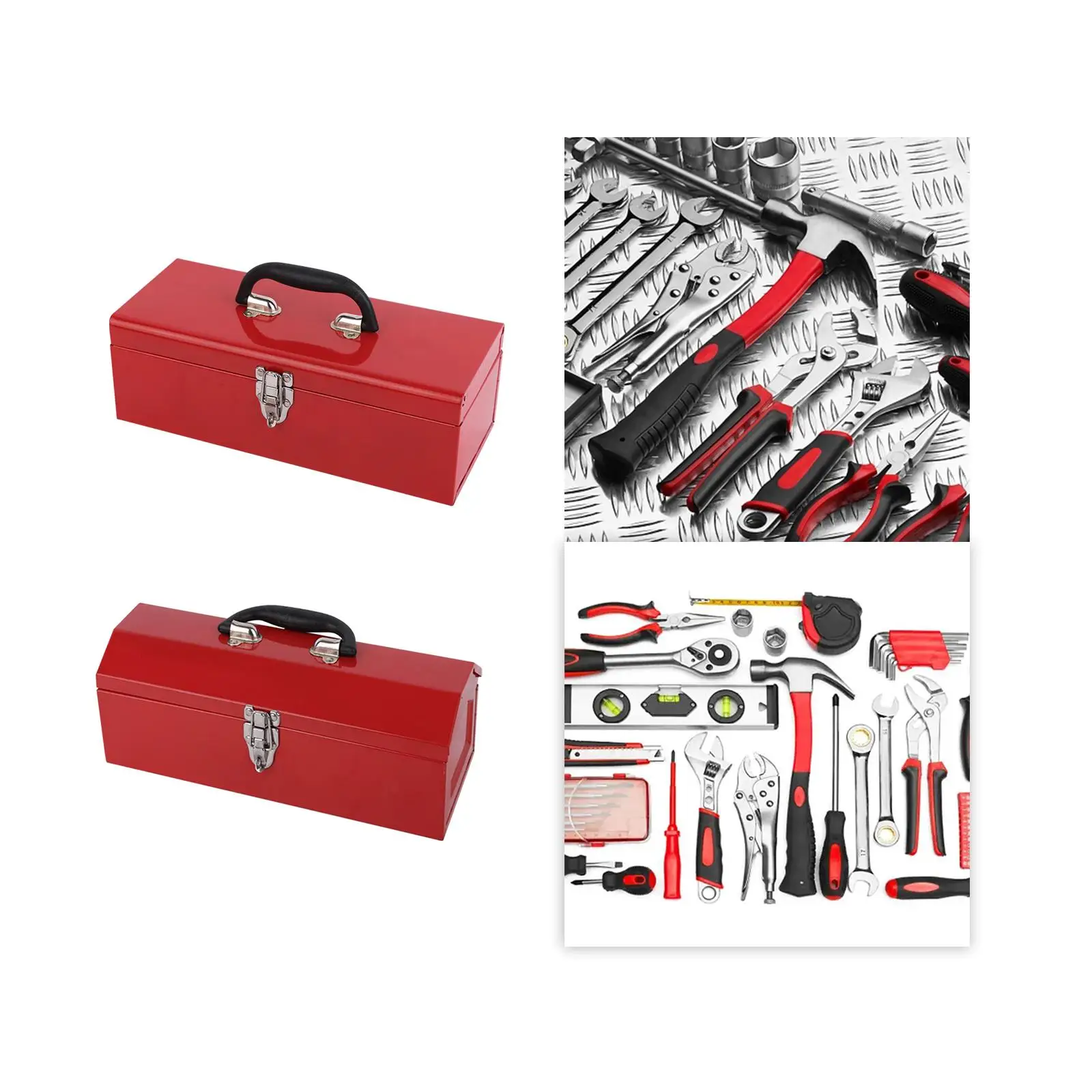 Metal Tool Box Durable Easily Carry Multipurpose Heavy Duty Tool Organizer for Home, Construction Site, Garage, Car, Workshop