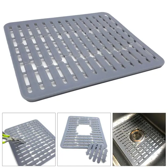 Household Silicone Sink Mat Non-Slip Dish Protector Heat Resistant Placemat Sink  Grid Sink Protector, for Countertop Garage RV - AliExpress
