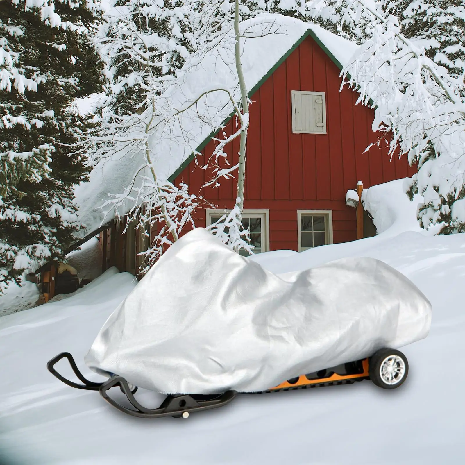 Snow Sled Shield Rain Cover Snowmobile Protective with Drawstring Elastic Snowmobile Cover for Winter Sleigh Sledding Sports