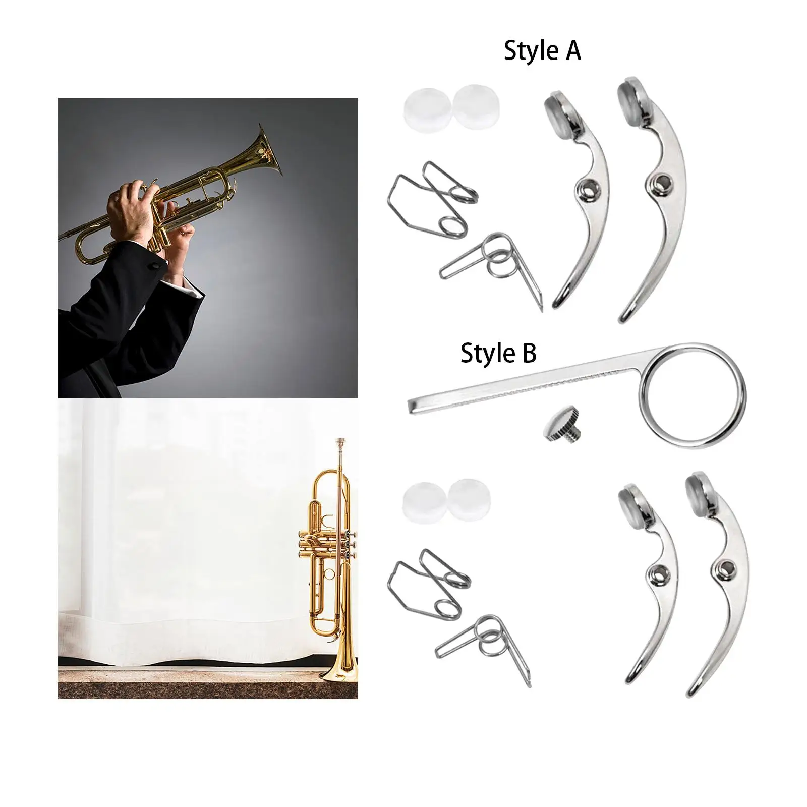 Portable Trumpet Water Value Water Value Holders Water Value Valve Trumpet Accessory with Springs Screws for Repairing Trumpet
