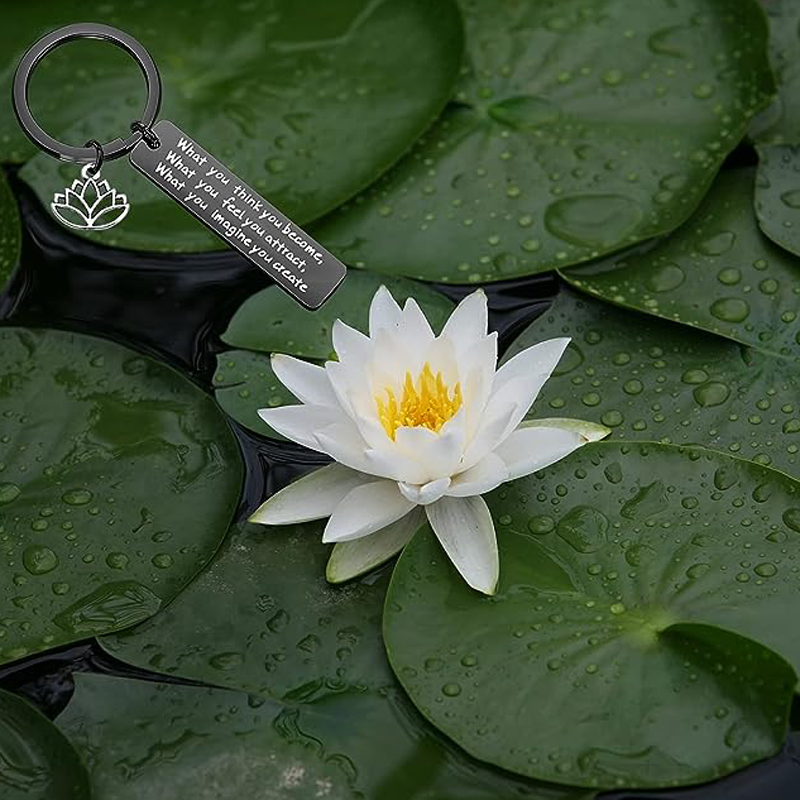 Buddhistische inspirierende Zitat Schlüssel bund, was Sie denken, Sie werden Buddha Schmuck inspirierende Geschenk – Detail 2