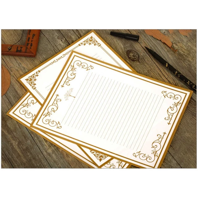 L43D 8 Pcs Vintage Letter Papers Set Printable Letter Writing Paper Lined  for Wedding Invitation Greeting Letter Love Letters - AliExpress
