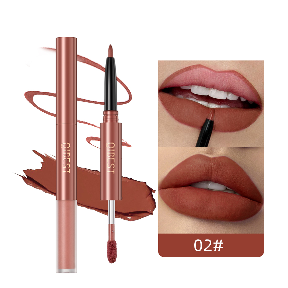 Best of QIBEST 2 IN 1 Lip Liner Waterproof Matte Velvet Lipstick Lipliner Pen Long Lasting Nude Lipstick Lipliner Pencil Contour Makeup Reviews & Tips