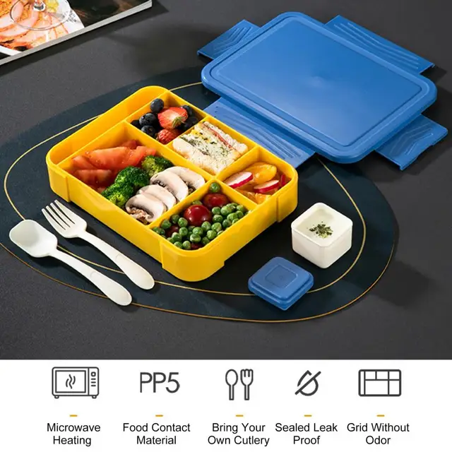 Luch Box For Toddlers Three-compartment Lunch Box With Sauce Grid 1300ml Bento  Box Independently Sealed Children's Lunch Box - Lunch Box - AliExpress