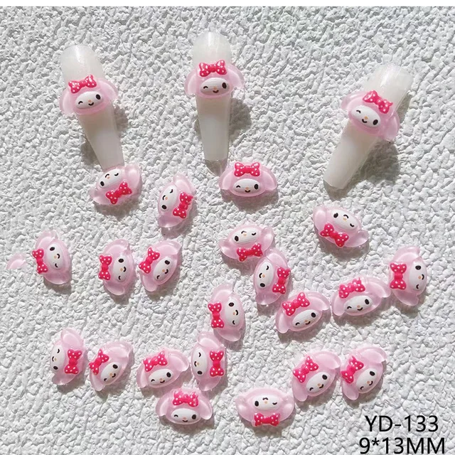 20pcs Cute Sanrio Nail Charms 2023 Fashion Melody Cinnamoroll Kuromi Nail  Art Kawaii Cartoon Anime Nail Accessories - AliExpress