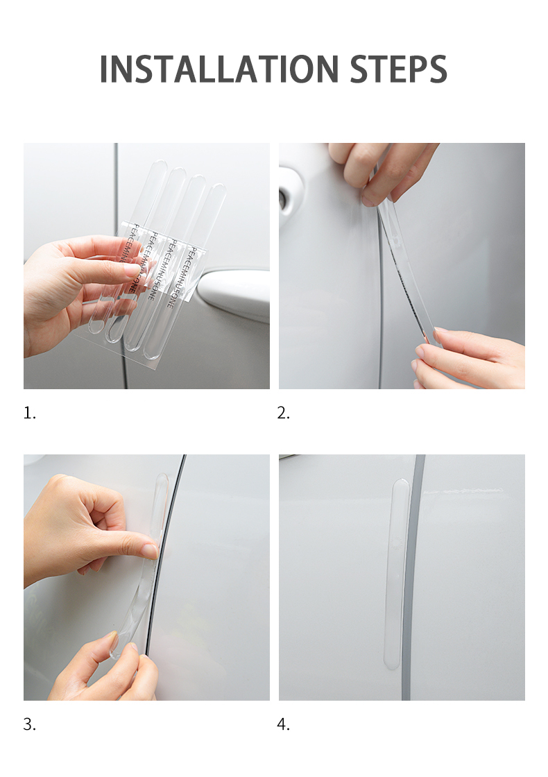 4/8/10Pcs Car Door Transparent Anti Collision Side Edge Protection Guard Protector Bar Stickers Rearview Mirror Protection Strip