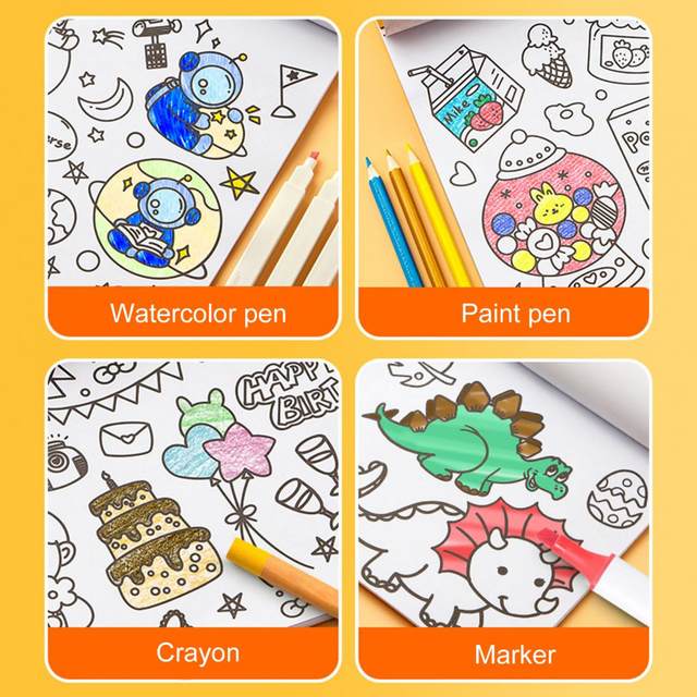 Useful Watercolor Graffiti Thick Paper Coloring Book DIY Art Kids  Watercolor Coloring Book Cultivate Interests - AliExpress