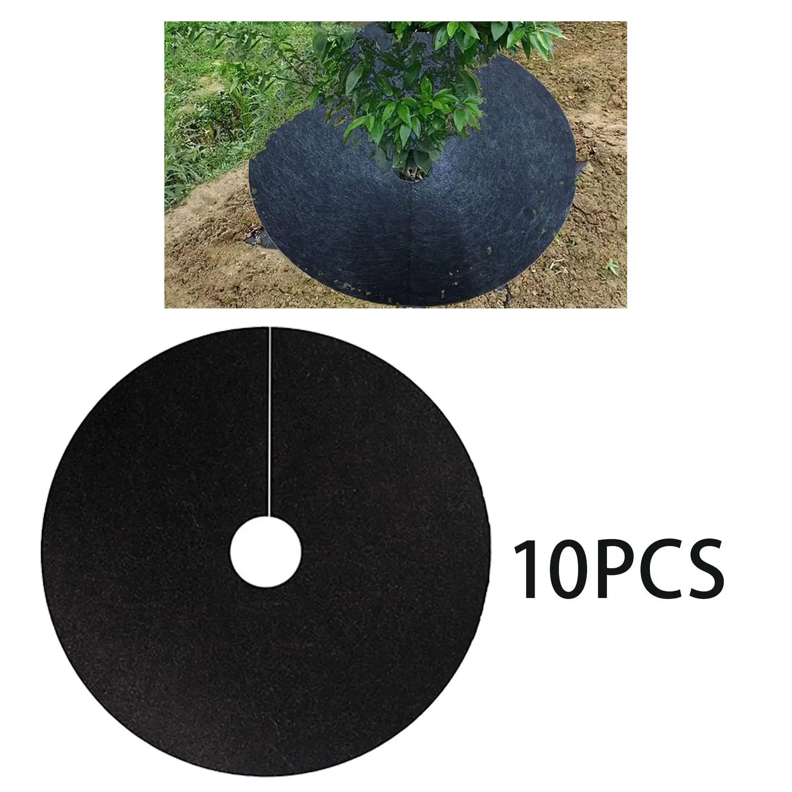 10Pcs 52cm Tree Rings Weed Barrier Non Woven Fabric Durable Easy Install