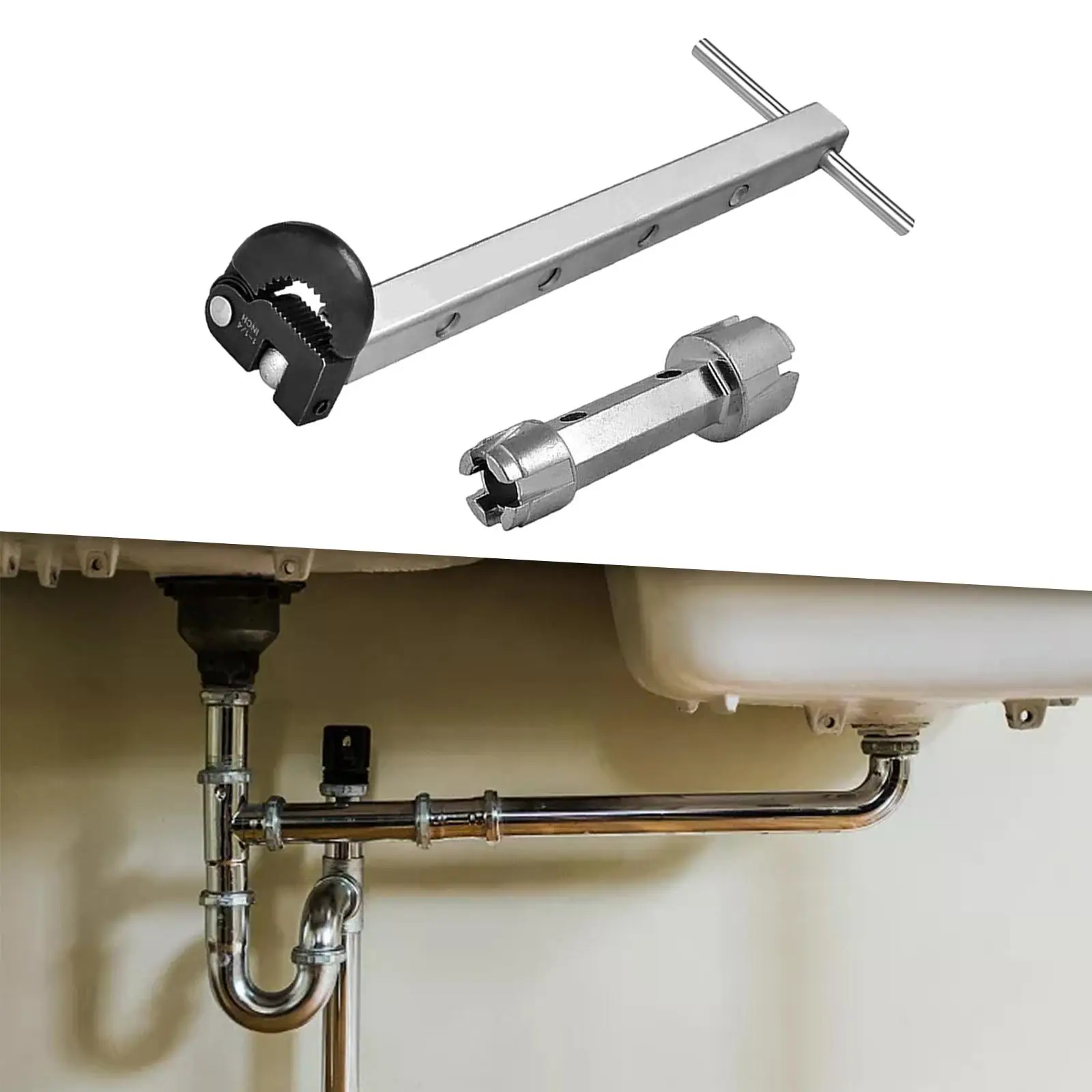 Telescoping Basin Wrench and Tub Drain Remover Wrench Accessory Sink Wrench