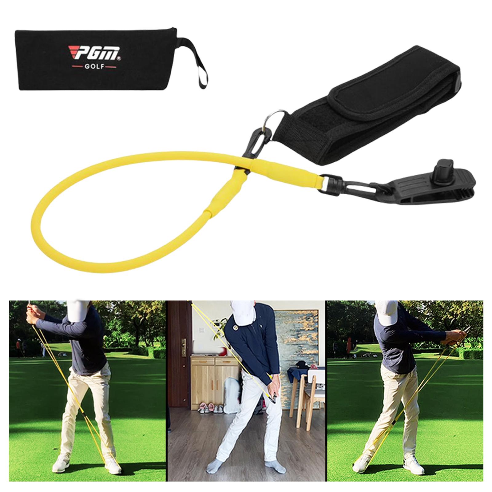 Golf Swing Trainer Arm Waist Band Elastic Resistance Rope Belt Posture Guide Training Correcting for Golfers