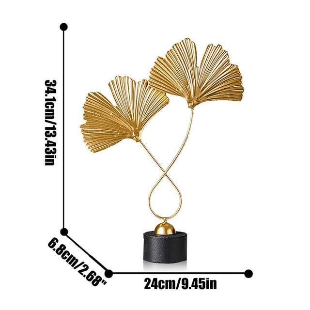 Scultura Metallo Foglia Di Ginkgo - Decorazione Desktop, Regalo Per Casa, Design Creativo