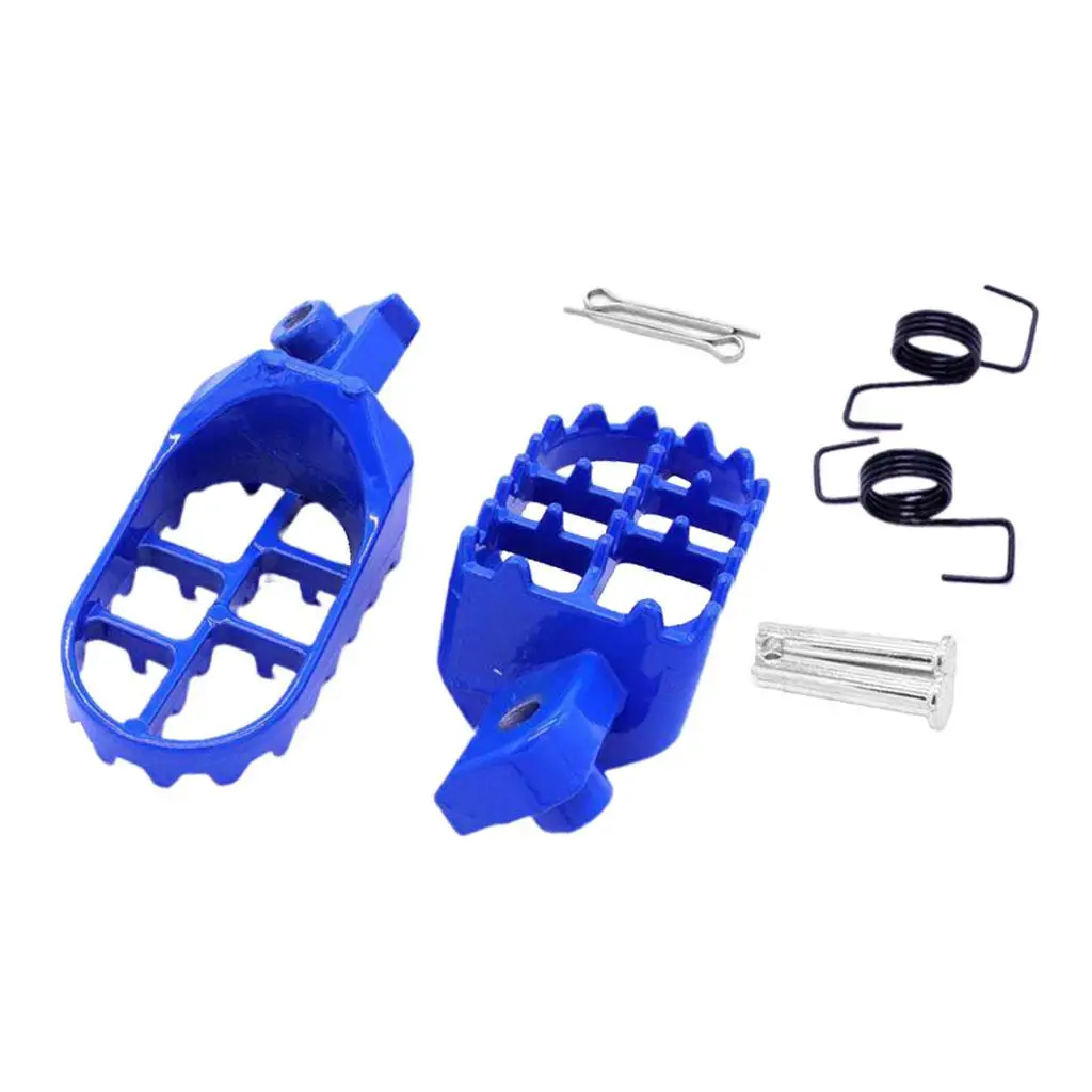 Blue CNC Aluminum Foot Pegs Footpegs Footrest Pedals for PW80