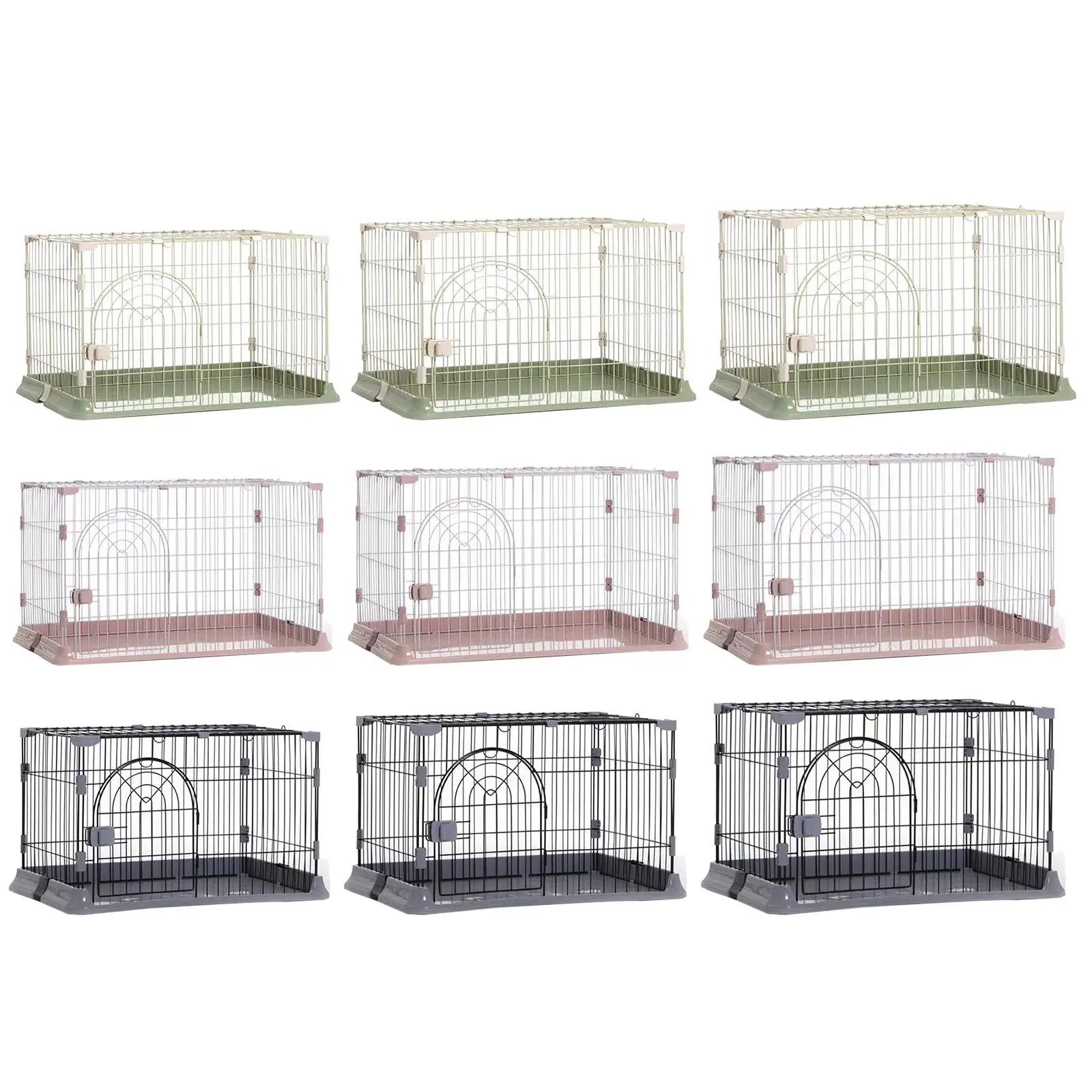 Dog Cage Folding Cage Easy Assemble Dog Crate Cover Kennel with Tray Carrier