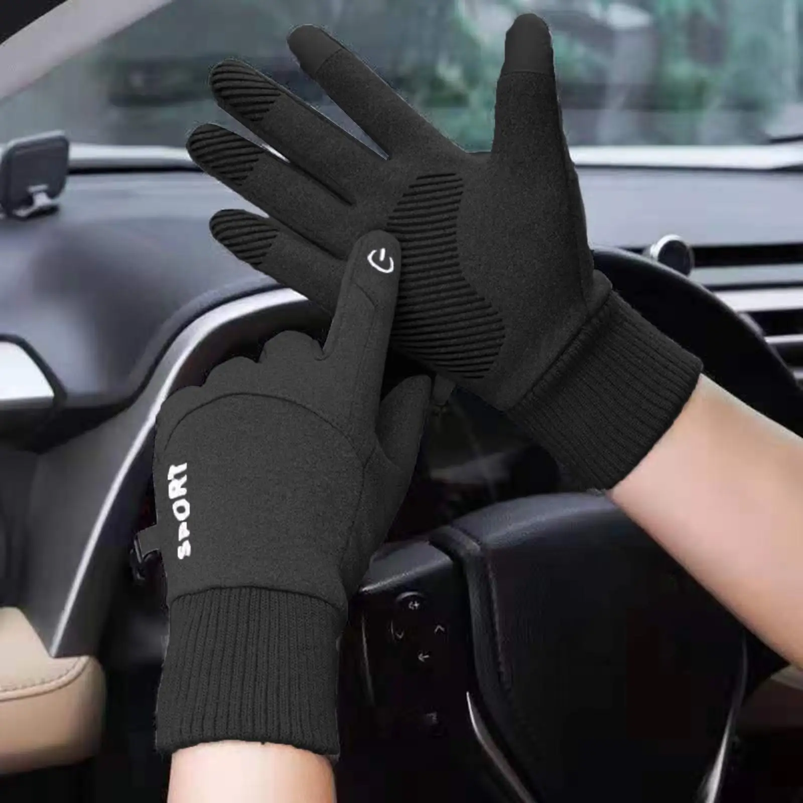 Warm Gloves Durable Weather Resistant Fashion Non Slip Comfortable Cycling Gloves for Outdoor Driving Cycling Hiking