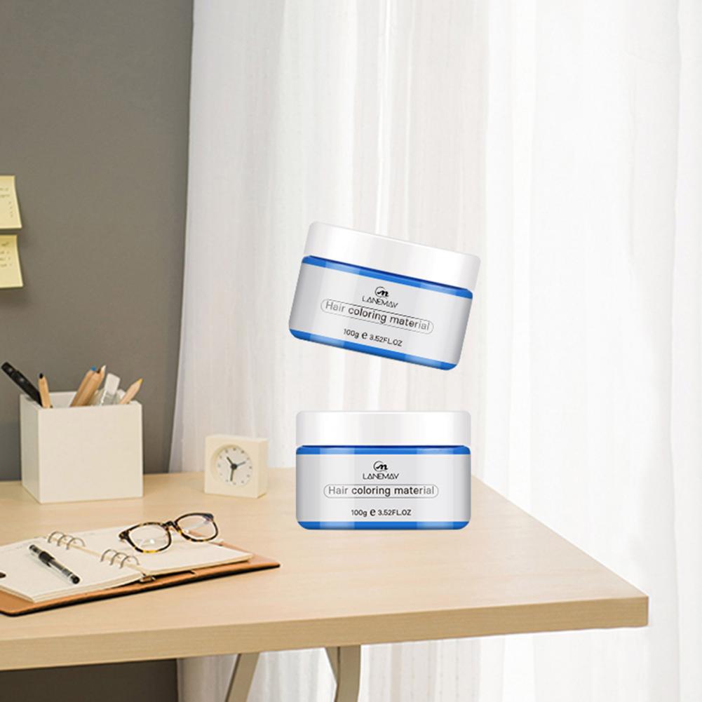 Description Picture 3 of item1 Bottle 7 Colors Fashion Grandma Grey Temporary Styling Hair Dye Cream Pomade Wax Unisex Hair Coloring Tools Accessories