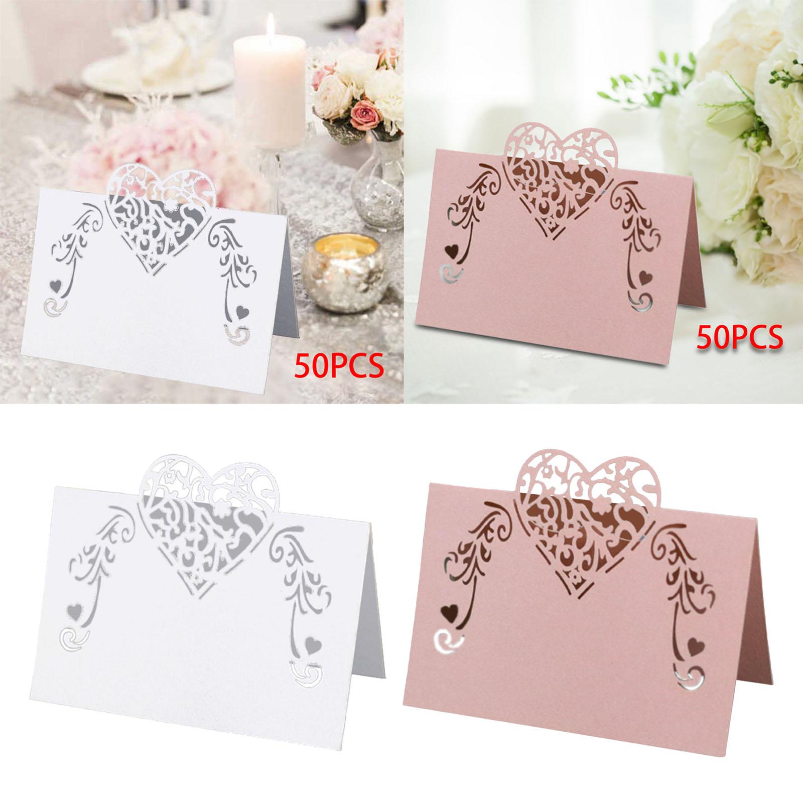 50 Pieces Paper Place Cards Table Setting Name Card Seating Place Card for Wedding Reception Engagement Anniversary party