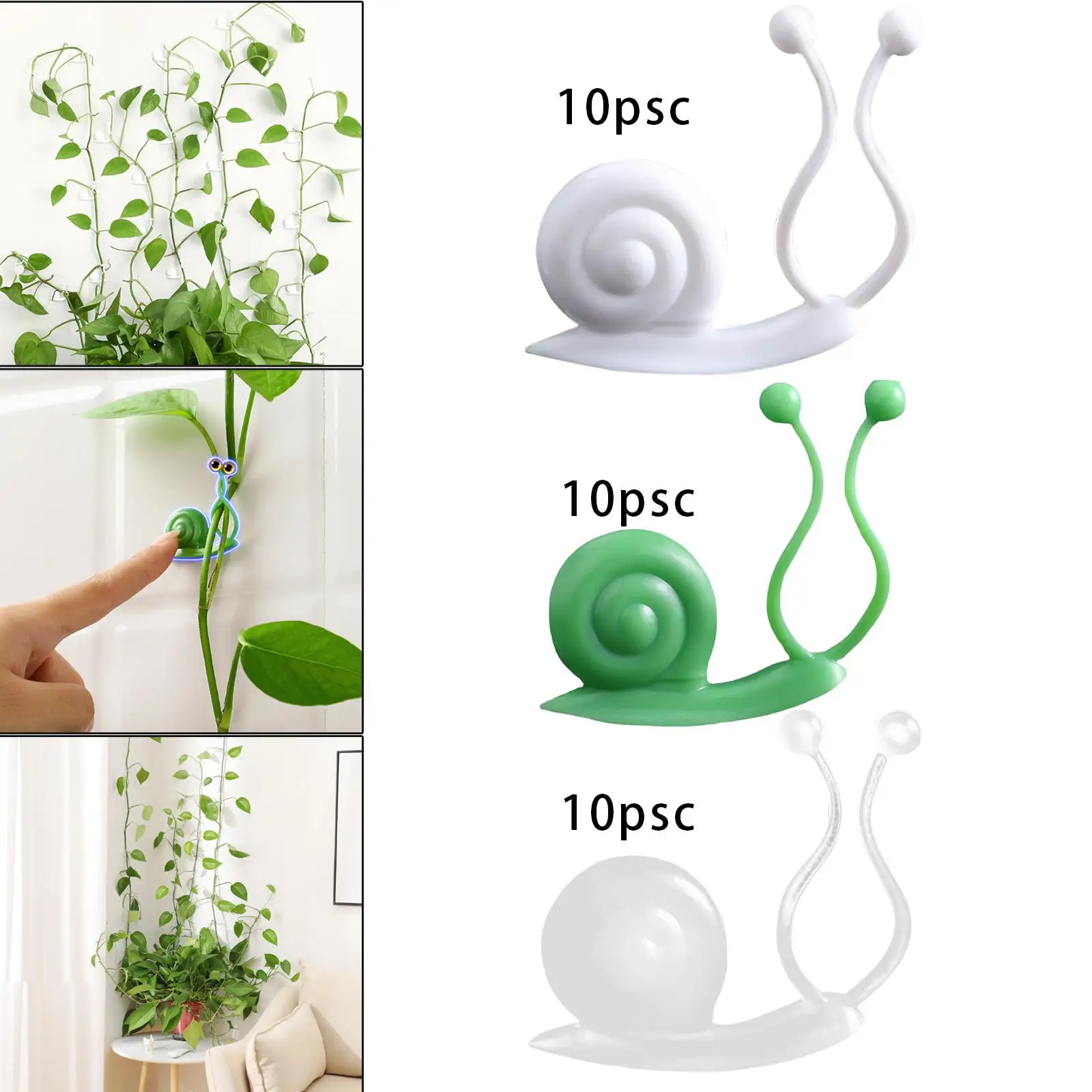 10Pcs Plant Climbing Wall Fixture Clips Decor for Gardening Plants Home