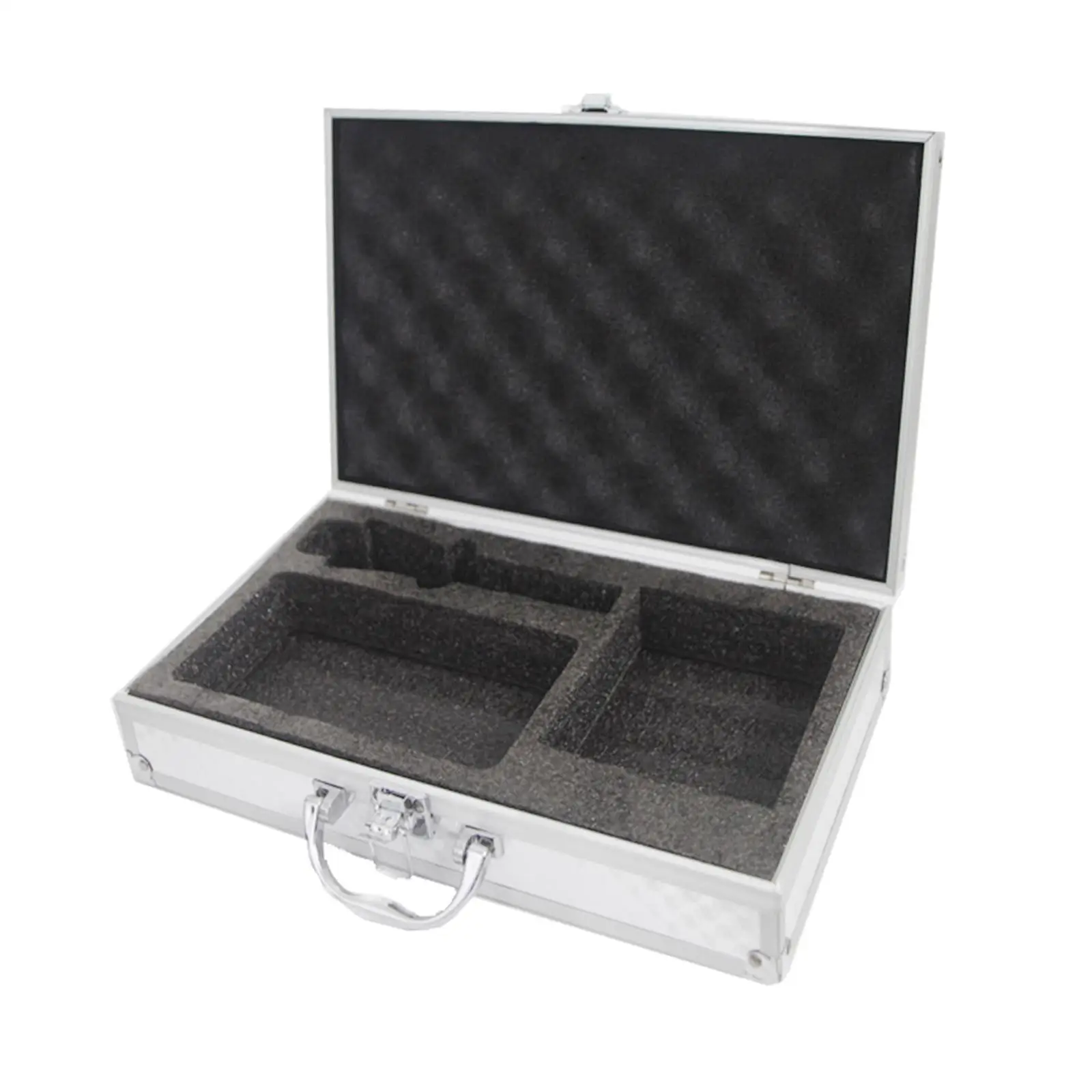 Aluminum Tool Box Impact Resistant Instrument Box Mic Foam Case for Microphone Sound Card Broadcast Equipment