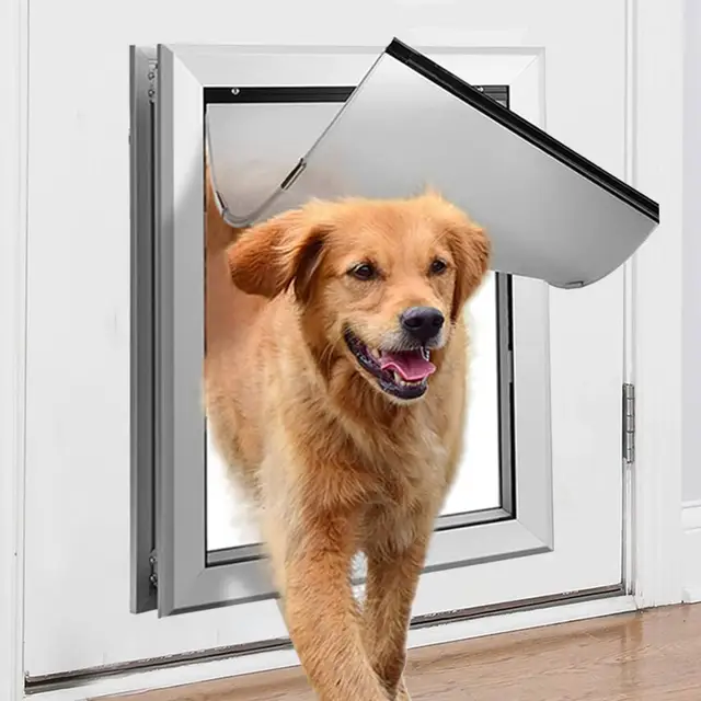 Puerta para mascotas con marco de aluminio para condiciones climáticas