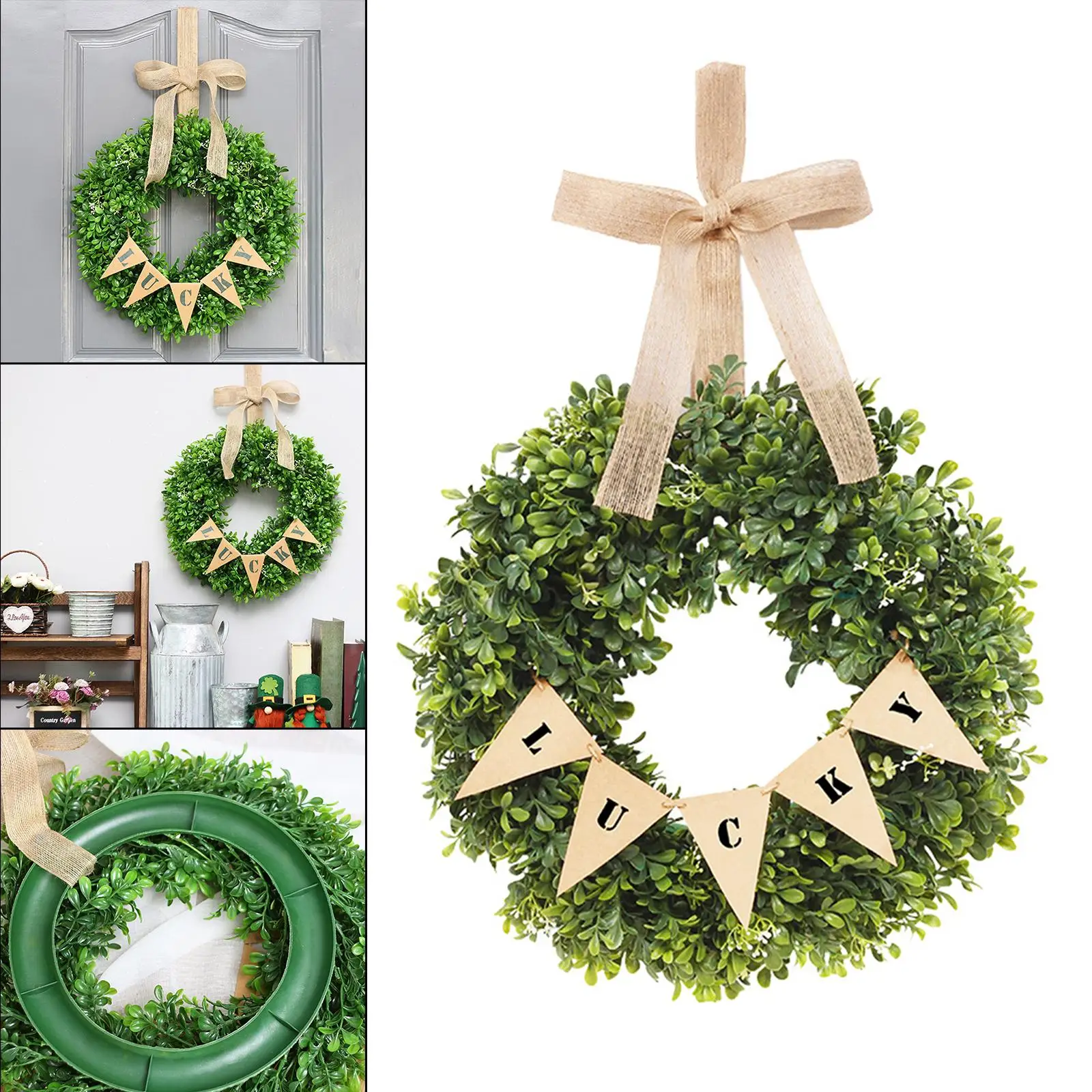 40cm Easter Greenery Wreath Spring Wreaths Suit for All Scenarios Widely Usages Garden Decor