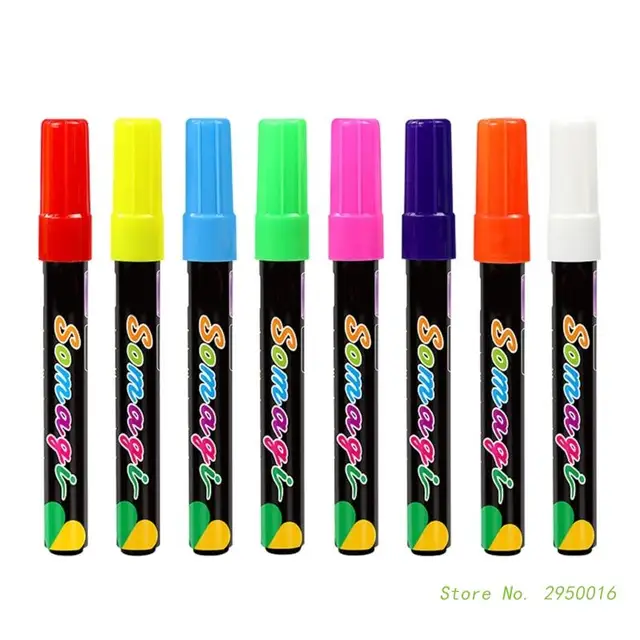 8Pcs Liquid Chalk Marker Pen, 8 Color Washable & Wet Erase Chalk Makers for  Blackboards, Chalkboard Signs, Glass Window