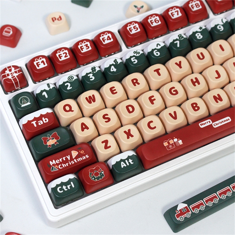 130key Weihnachten Themen Keycaps Moa Profil Pbt Keycap für 61 63 64 68 82 84 87 96 mechanische Tastatur – Detail 4