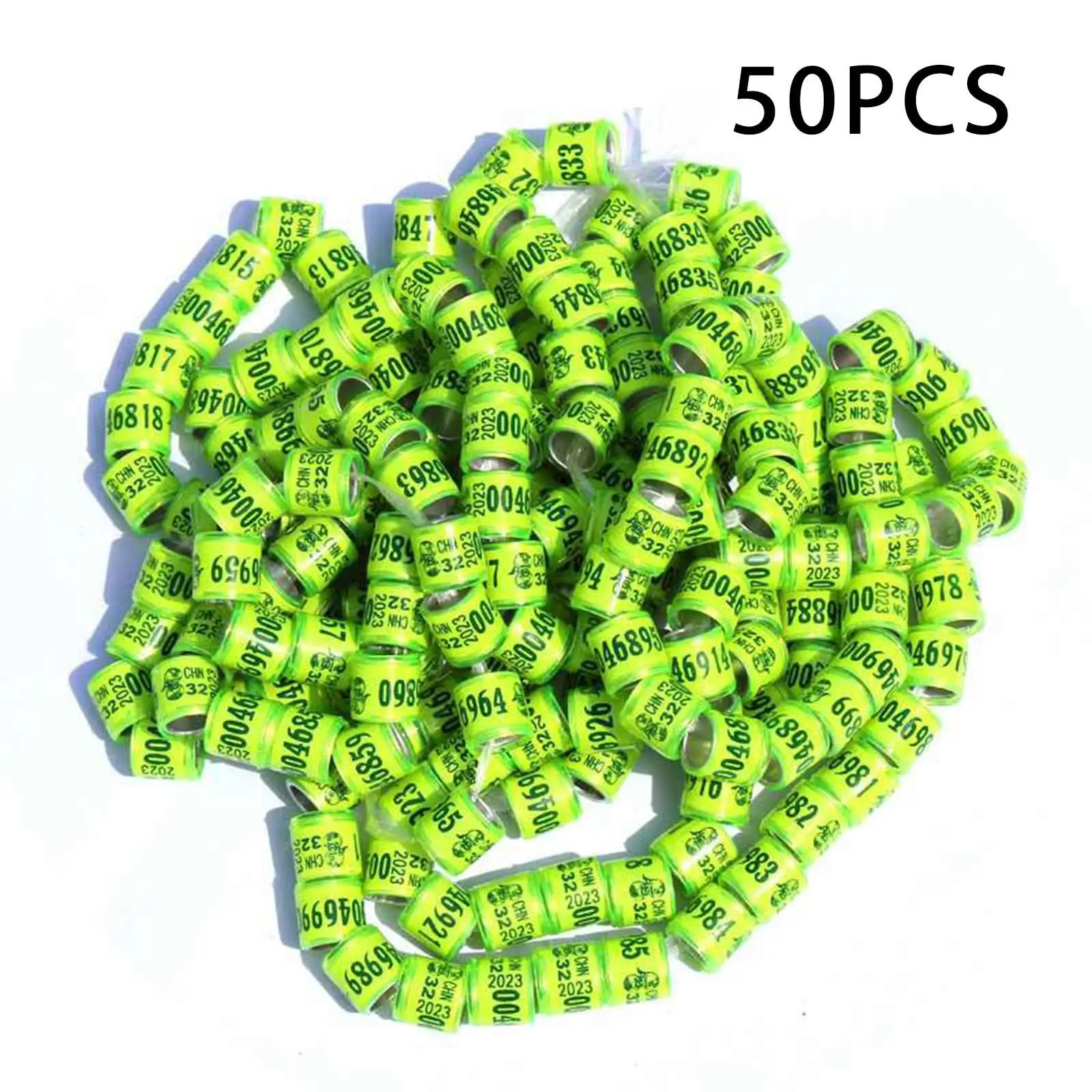 50pcs 2023 Racing Pigeon Leg Rings Numbered Dove Foot Bands for Bantam Finch