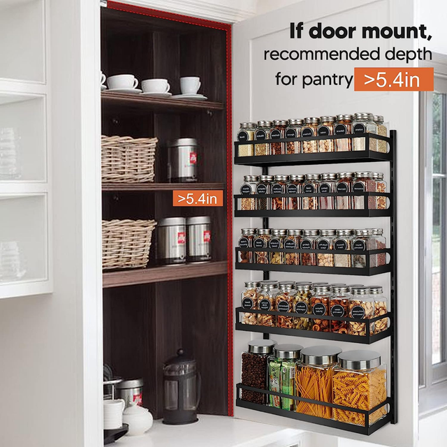 Wall Mount Cabinet Spice Rack Kitchen Pantry Door Snack Storage