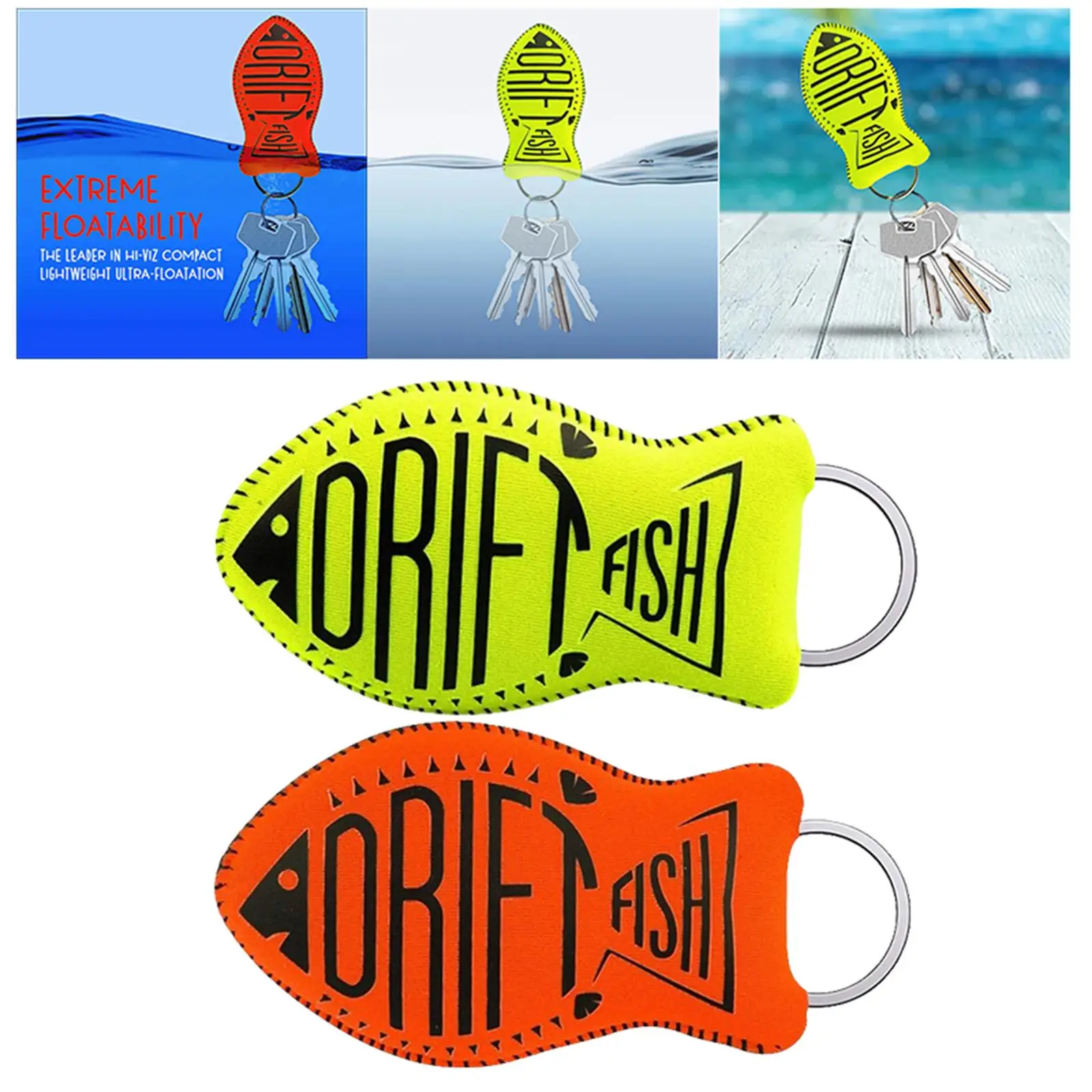 Floating Keychain Waterproof Water Sport Accessories Pendant Portable Glow in The darks key Chain for Outdoor Sports Fishing