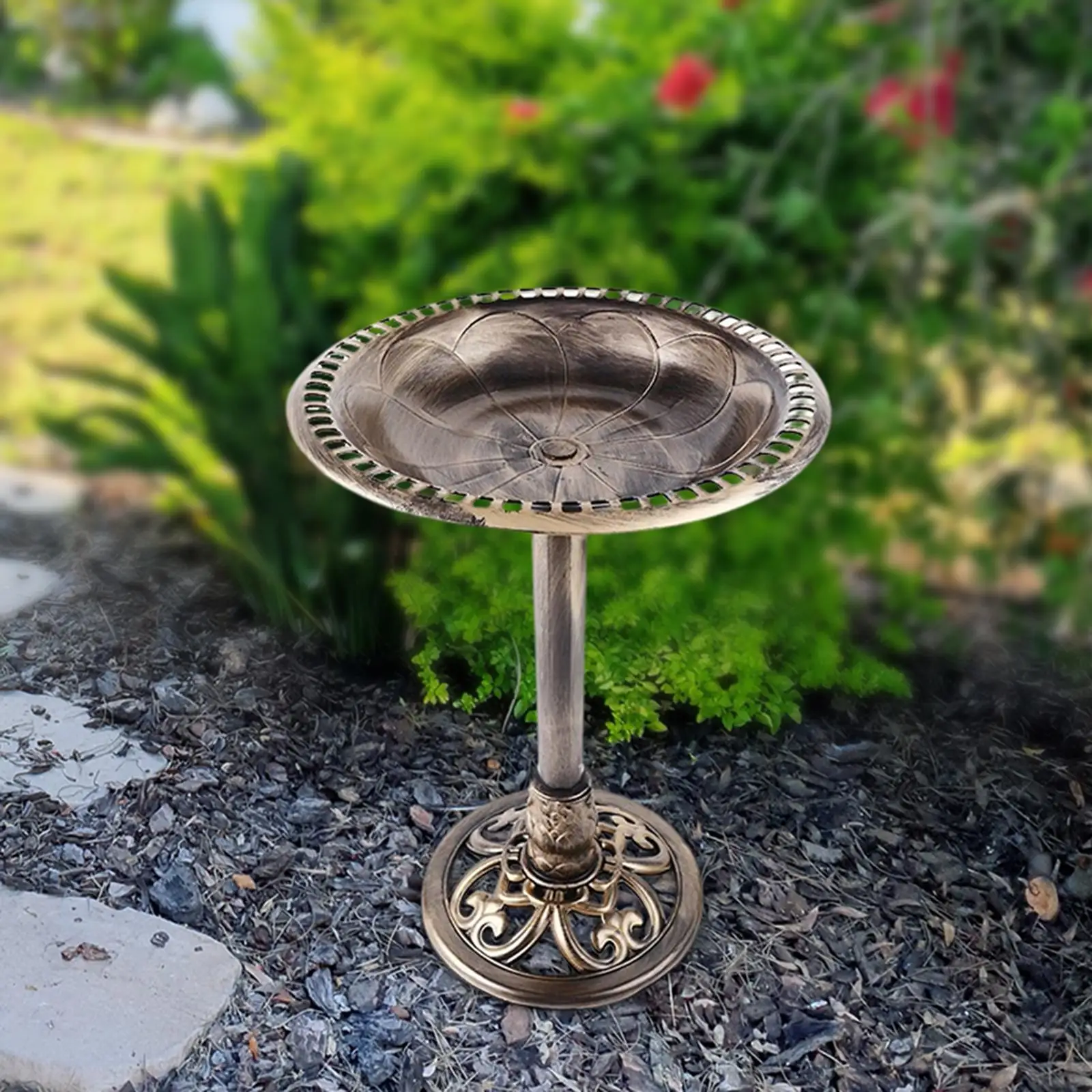 Outdoor Bird Bath Lightweight Pedestal Bird Bath for Lawn Balcony Courtyard Ornament