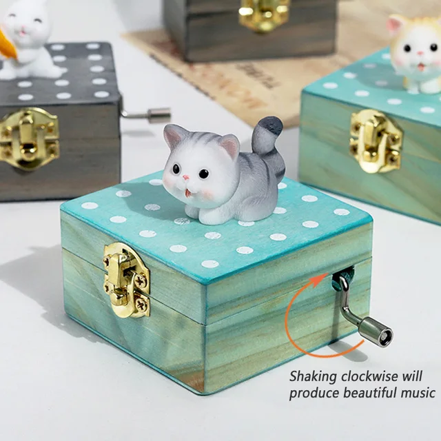 Caja de música de madera pequeña personalizada, bonita caja Musical de  manivela, regalos, pequeña caja de música de madera personalizada, SAL99 -  AliExpress