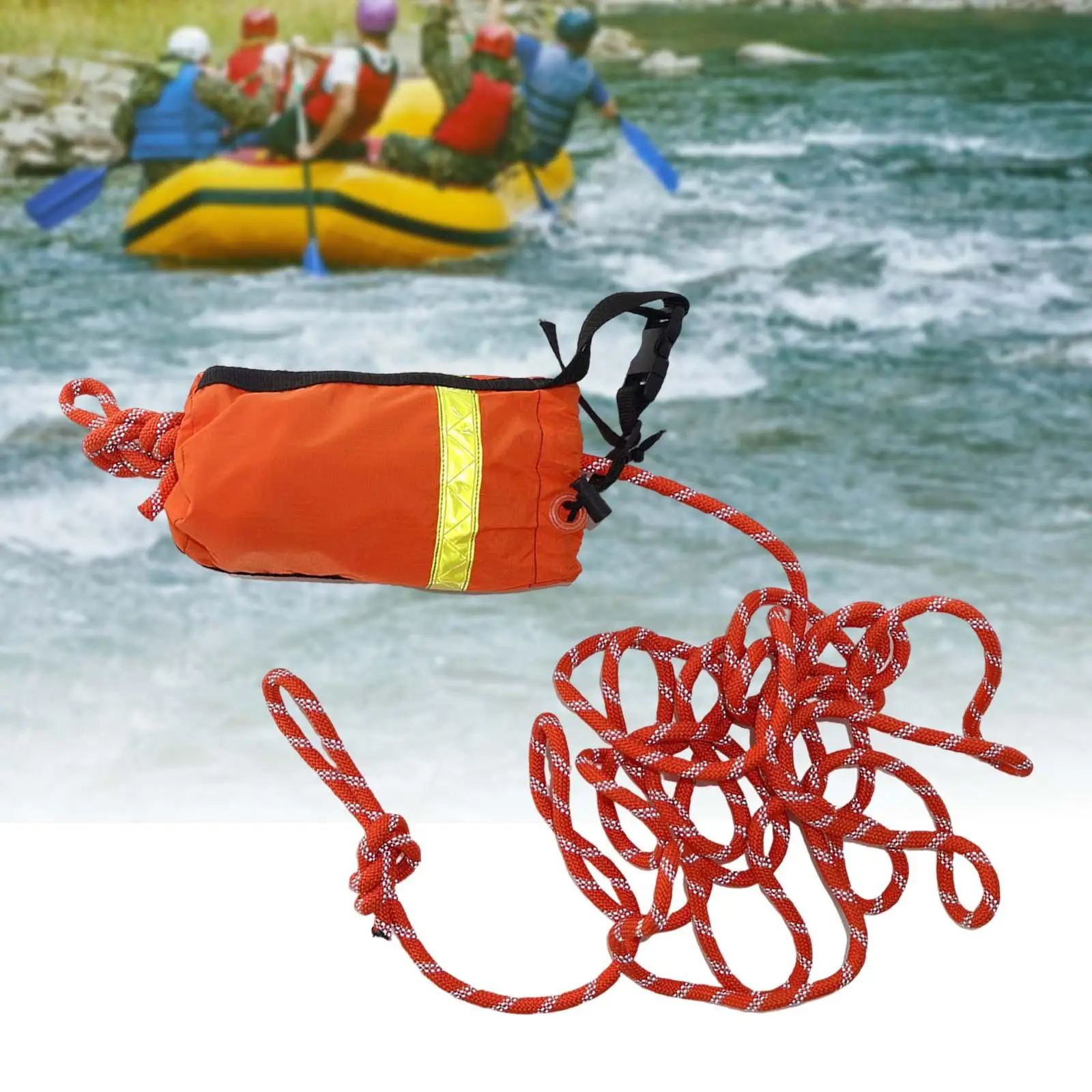 Throwable Floatation Rope Reflective Throw Rope Throw Bag with Rope Water Floating Rope for Ice Fishing Sailing Boating Raft