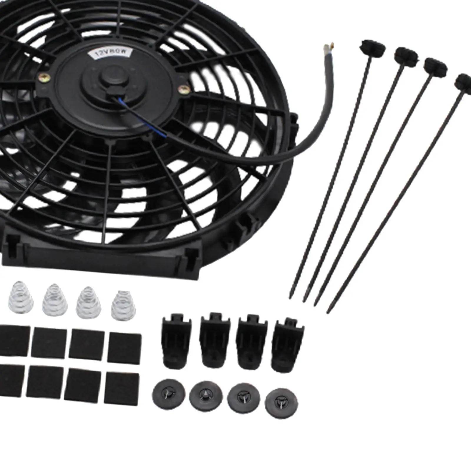 Electric Radiator Cooling Fan 10 Blades Easy Installation with Mounting Kit Universal Slim Fan 12inch for Pickup Van Truck