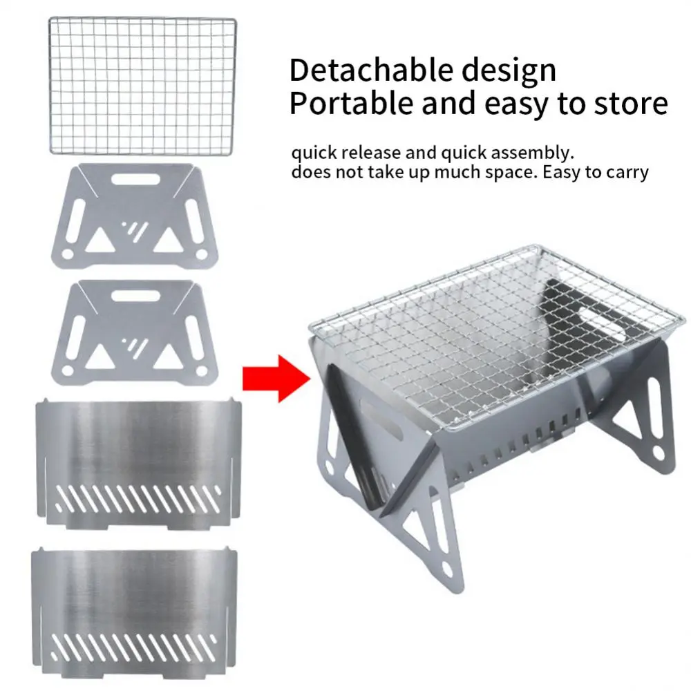 Title 3, Stainless Steel BBQ Grill Portable Folding Heat...