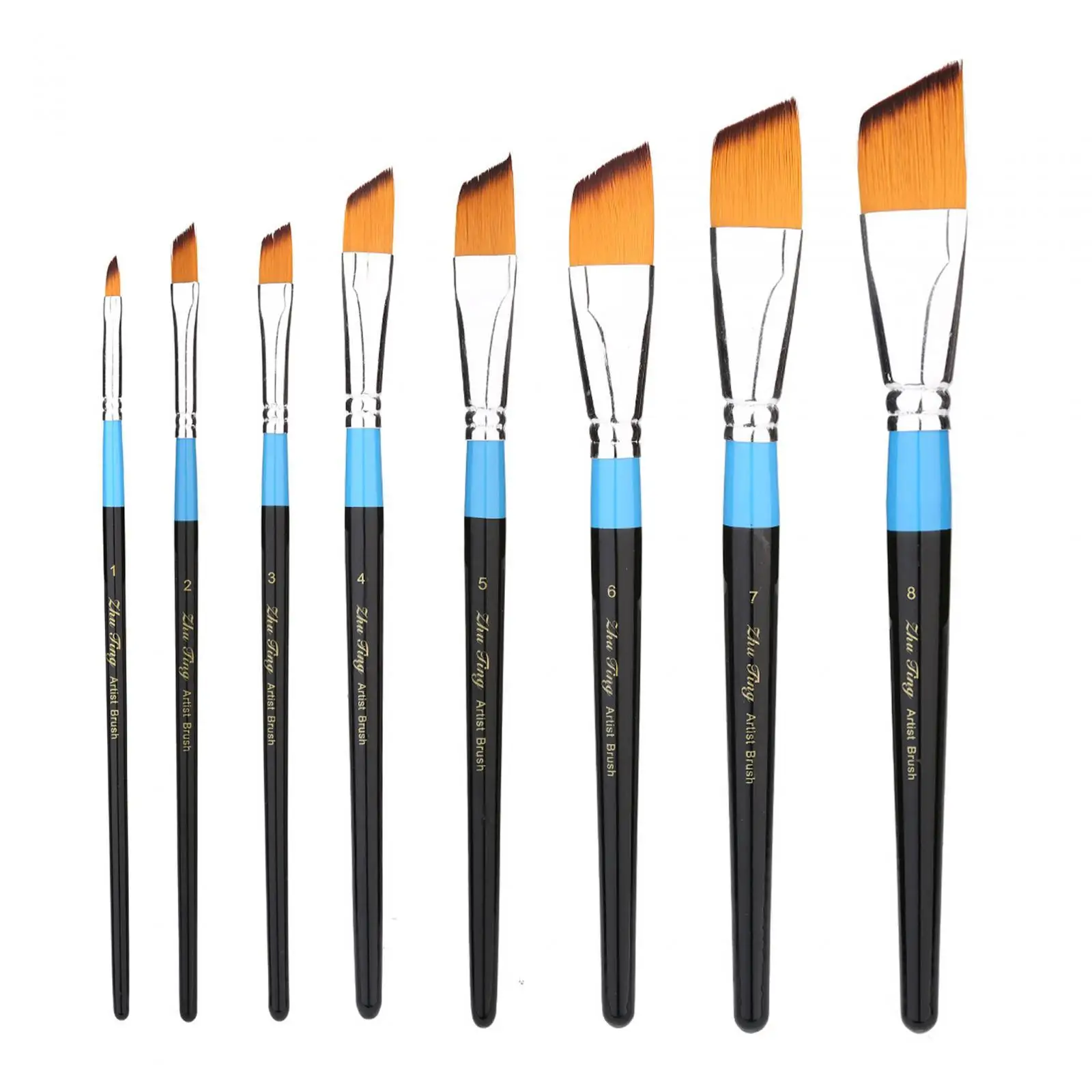 8x Paint Brush Set on Canvas, Wood, Face and Models Painting Brushes Set for Watercolor Oil Gouache Acrylic Painting Supplies