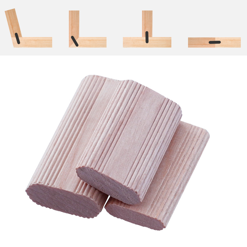 50Pcs Domino Solid Wood DIY Stripes Tenon Biscuit Joinery Beech Wood Nail Cork Block Wood Board Furniture Butt Tool For Woodwork