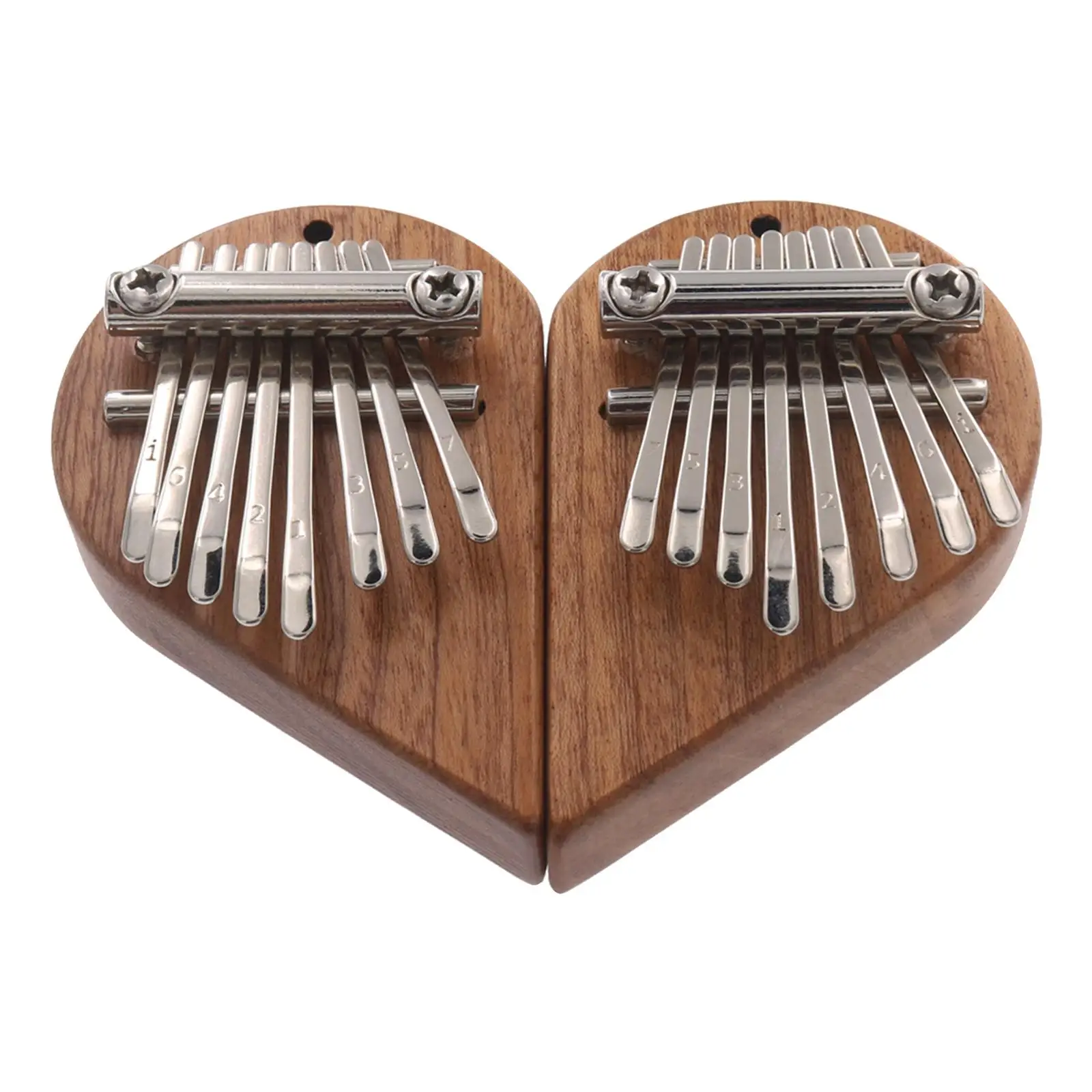 8 Keys Kalimba Thumb Heart Shaped Piano Toy Pendant Keyboard Instrument for Kids Adults Hanging Ornament