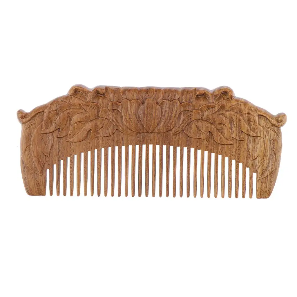 Engraved  Wooden Comb Anti- No Snag Handmade Brush for Beard, Head Hair, Mustache Men Lady