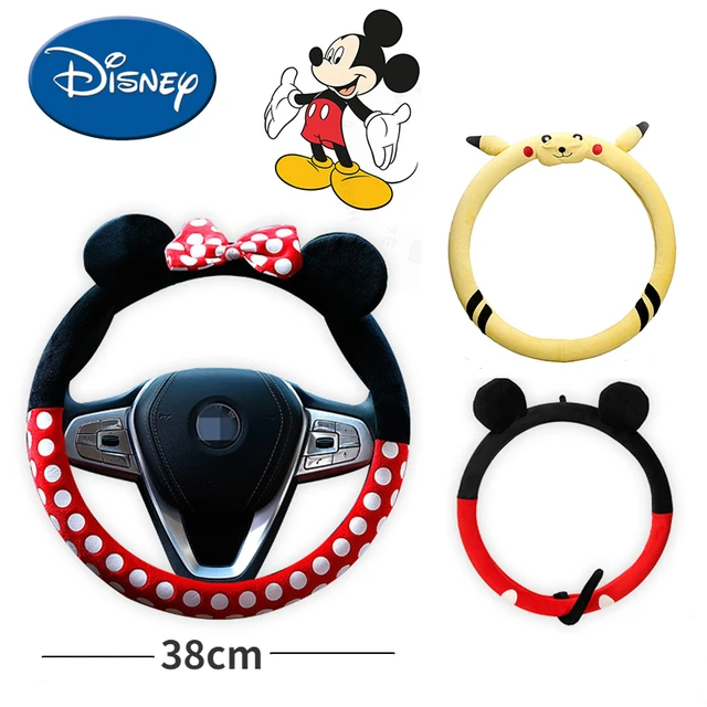 Disney Mickey Maus Plüsch Lenkrad Abdeckung 38cm Nette Animation Lenkung  Fall Nicht-slip Auto Auto Zubehör Innen schmücken