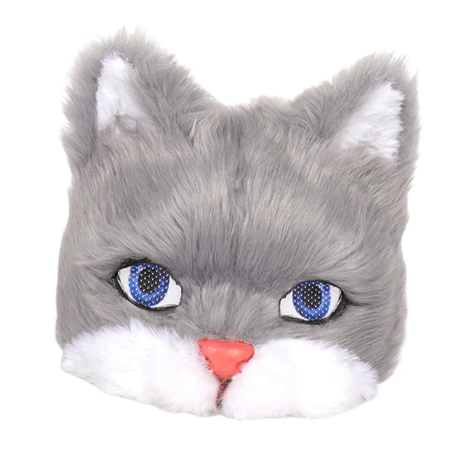 Novelty Plush Cat Mask Female Half Face for Kids Adults Eye Mask for Masquerade Role Play Photo Prop Cosplay Accessories Costume